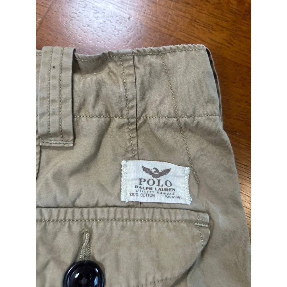 Polo Ralph Lauren Cargo Shorts Mens 31 Khaki Classic Fit Drill Khaki Cotton
